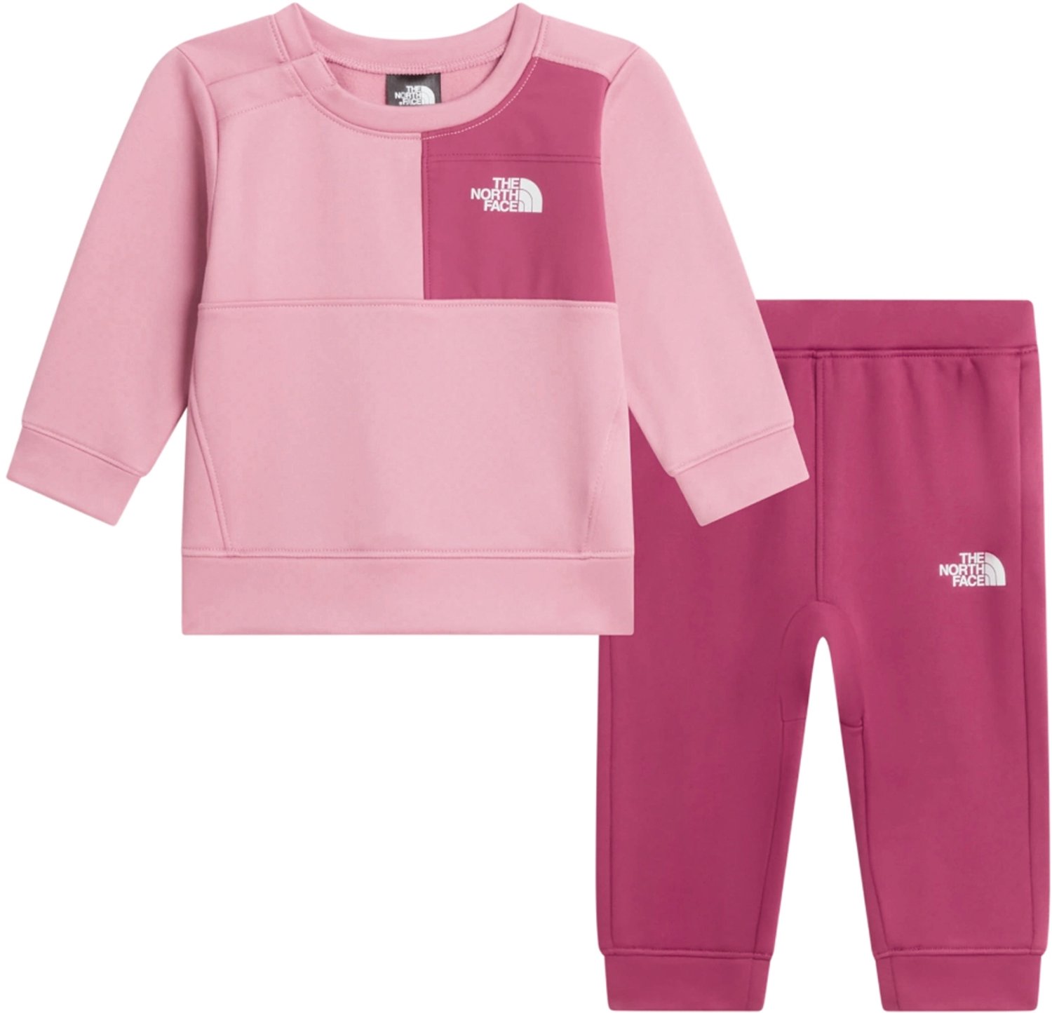 The north face performance fleece set in de kleur . Roze