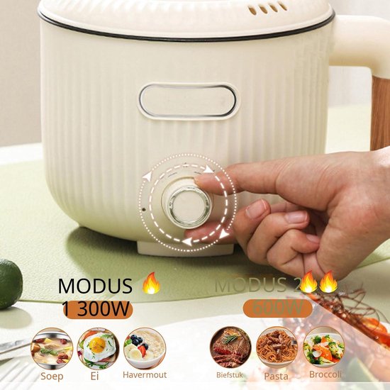 Warmara Hotpot - Elektrische Hotpot - Hot Pot - Beige - 18cm x 20cm x 18cm — afbeelding 4