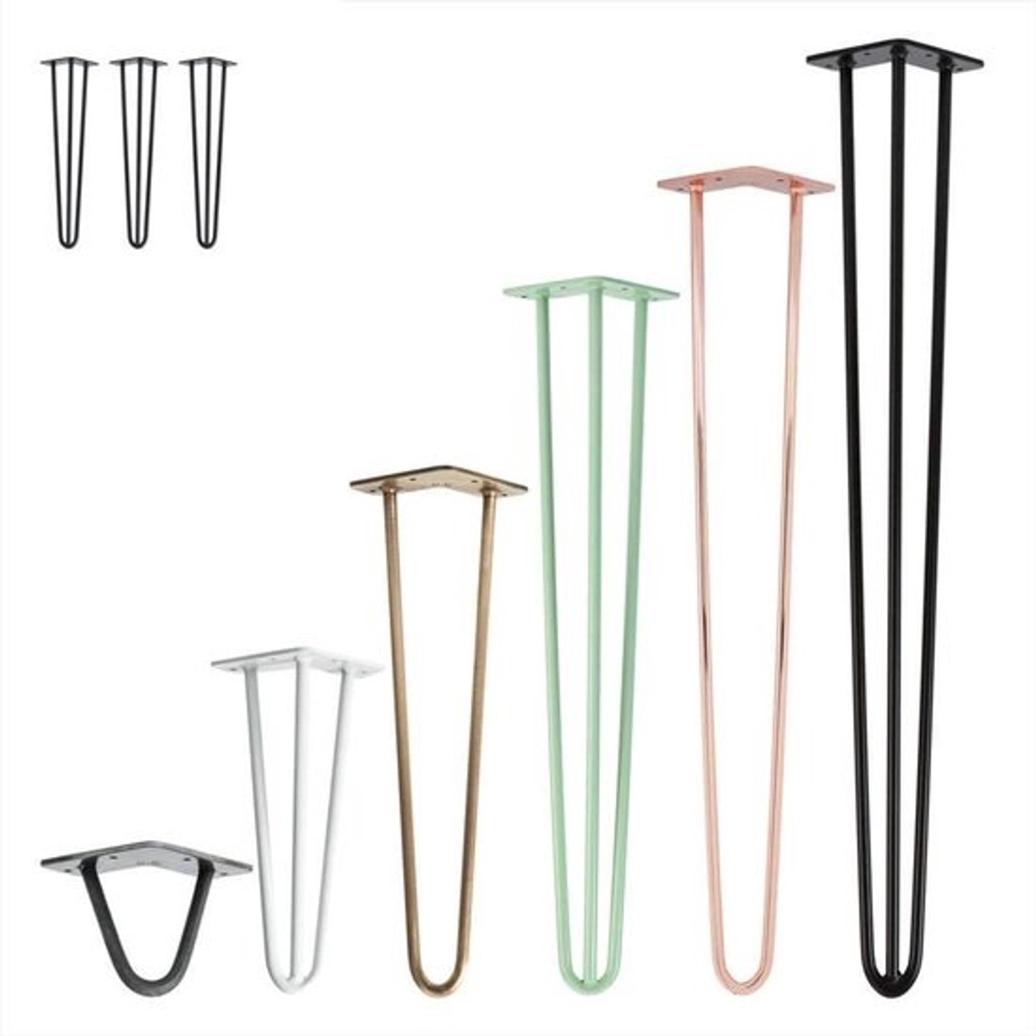 Tafelpoten set - Meubelonderstel - Meubels Maken - Versterkte Plaat - 50 cm - Zwart