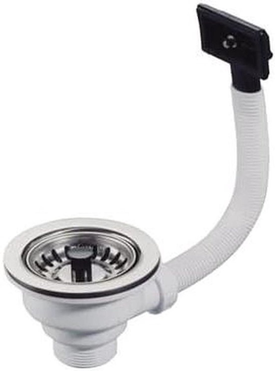 Korfplug met overloop - Afvoerstop - Sanitair Afvoer - Met flens - 1 1/2 inch - Zilver