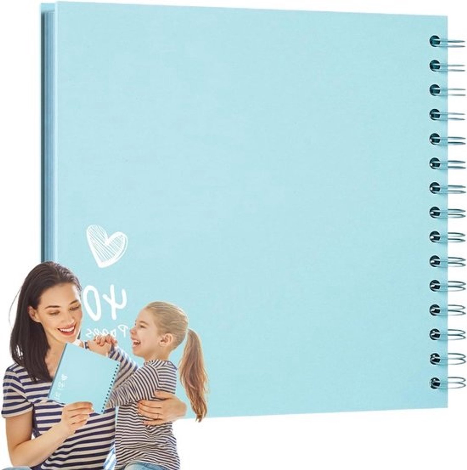 Fotoalbum Plakboek - Scrapbook Album - Momenten Vastleggen - Flexibel Ontwerp - 7 x 7 Inch - Lichtblauw