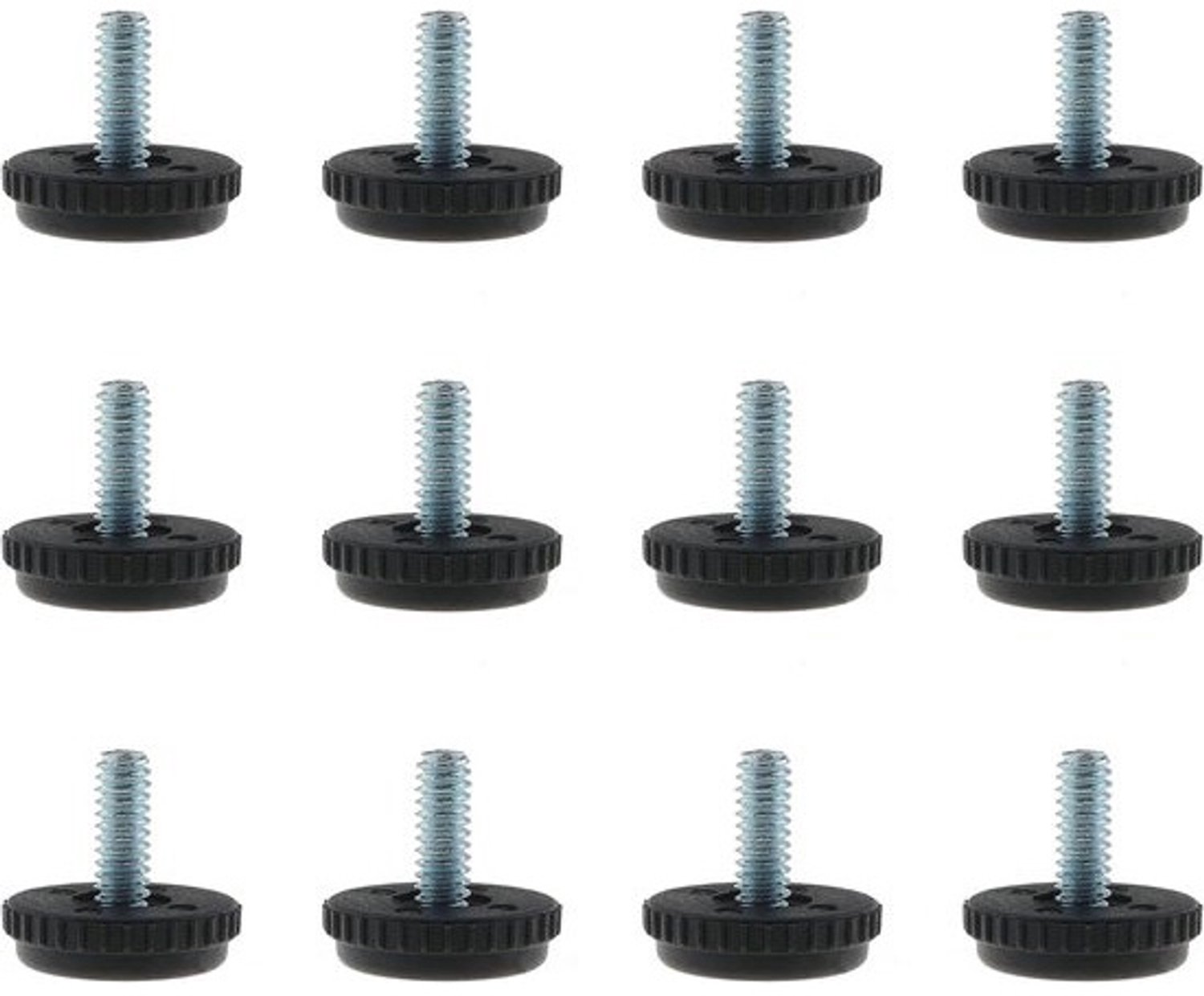 Meubel Levellers - Tafelpoten Steldoppen - Meubels Stabiliseren - Schroefdraad Inzet - 1/4-20 Maat - Zwart
