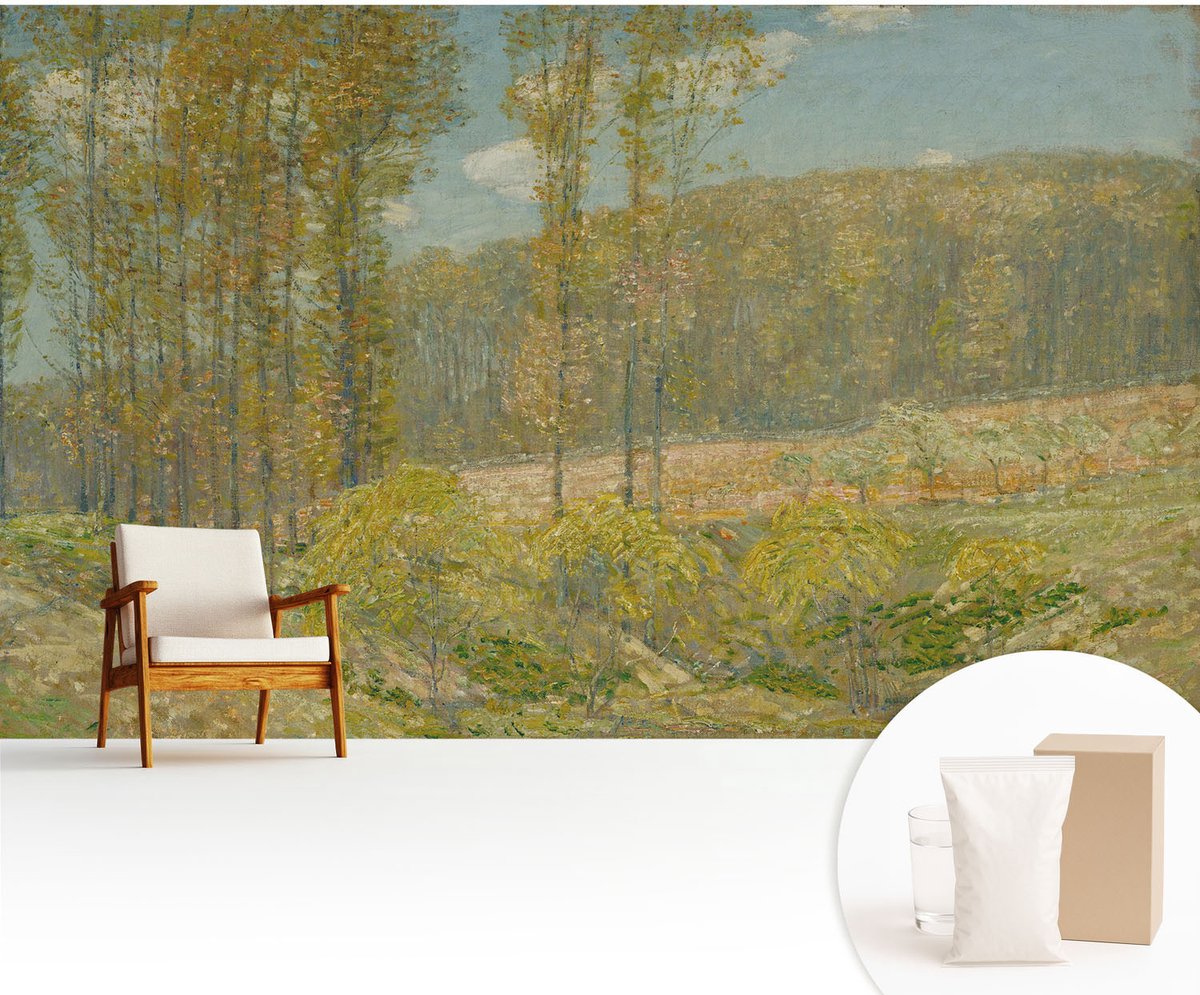 Wallfluent Fotobehang - Groente Vliesbehang - 416x254 cm - Boslandschap Muurschildering - Gang behang Landschappen - Fotobehang Vlies - Slaapkamer behang