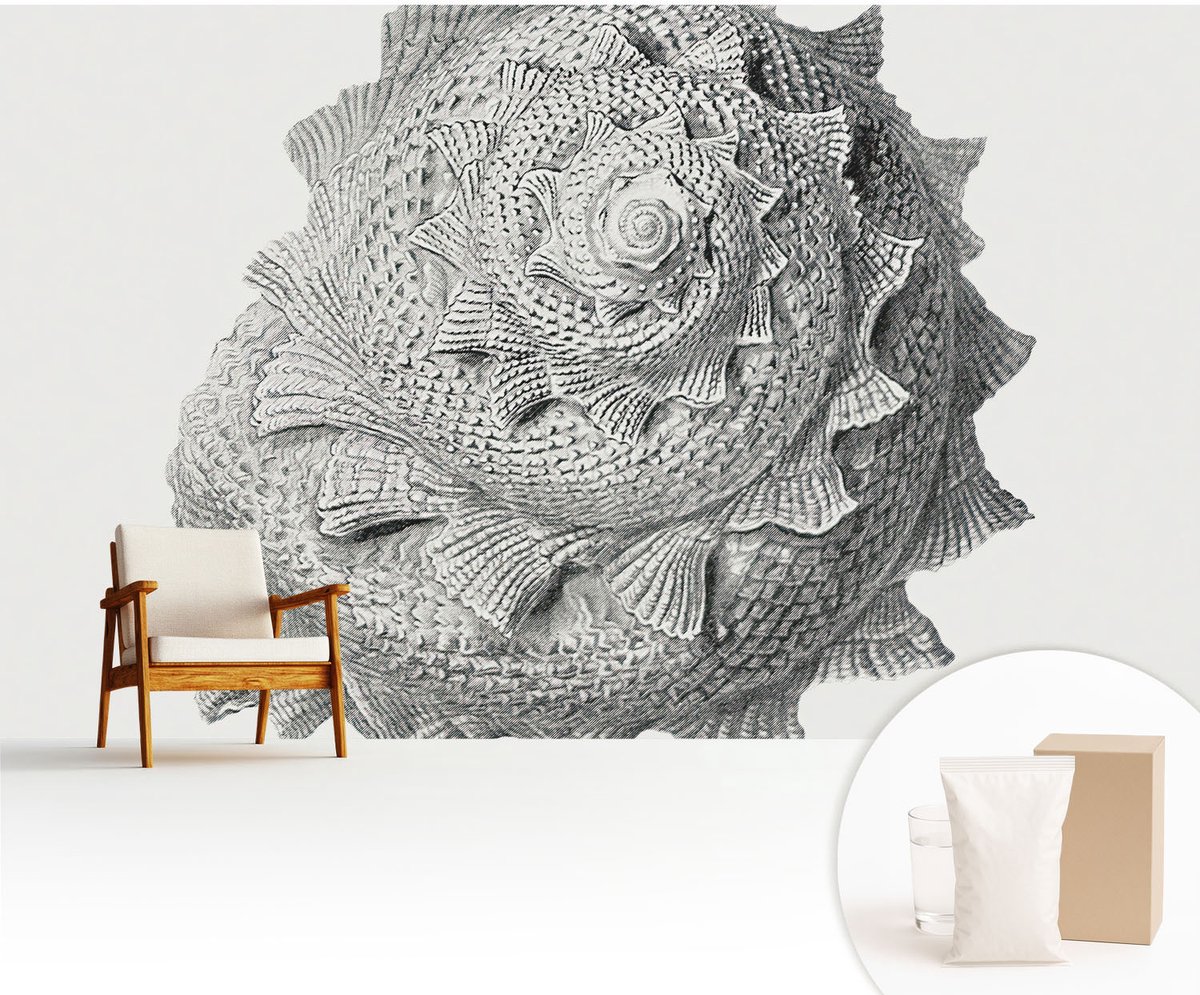 Wallfluent Fotobehang - Grijs Vliesbehang - 416x254 cm - De Kunst Van De Natuur Fotobehang Vlies - Woonkamer behang Achtergronden En Patronen - Muurschildering - Woonkamer behang