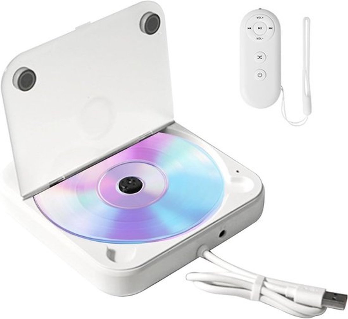 Draagbare cd-speler - Auto-cd-speler - Muziek luisteren - Antivibratieontwerp - 17 x 15 x 5 cm - Zwart