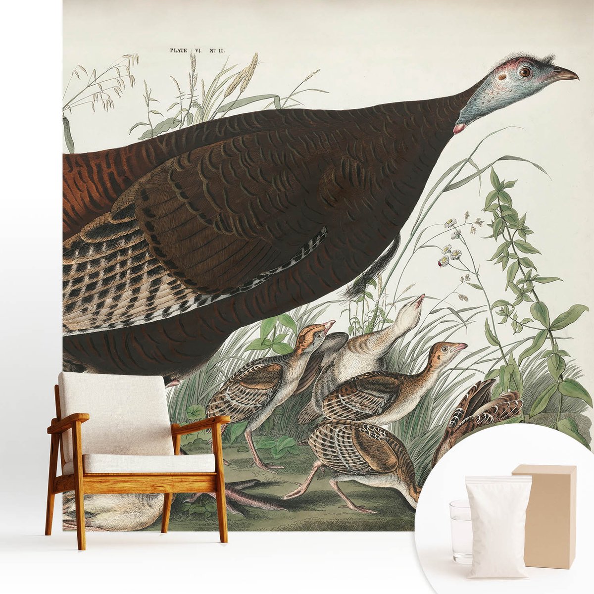 Wallfluent Fotobehang - Bruin Vliesbehang - 250x250 cm - Natuurlijke Harmonie Muurschildering - Gang behang Dieren - Fotobehang Vlies - Gang behang