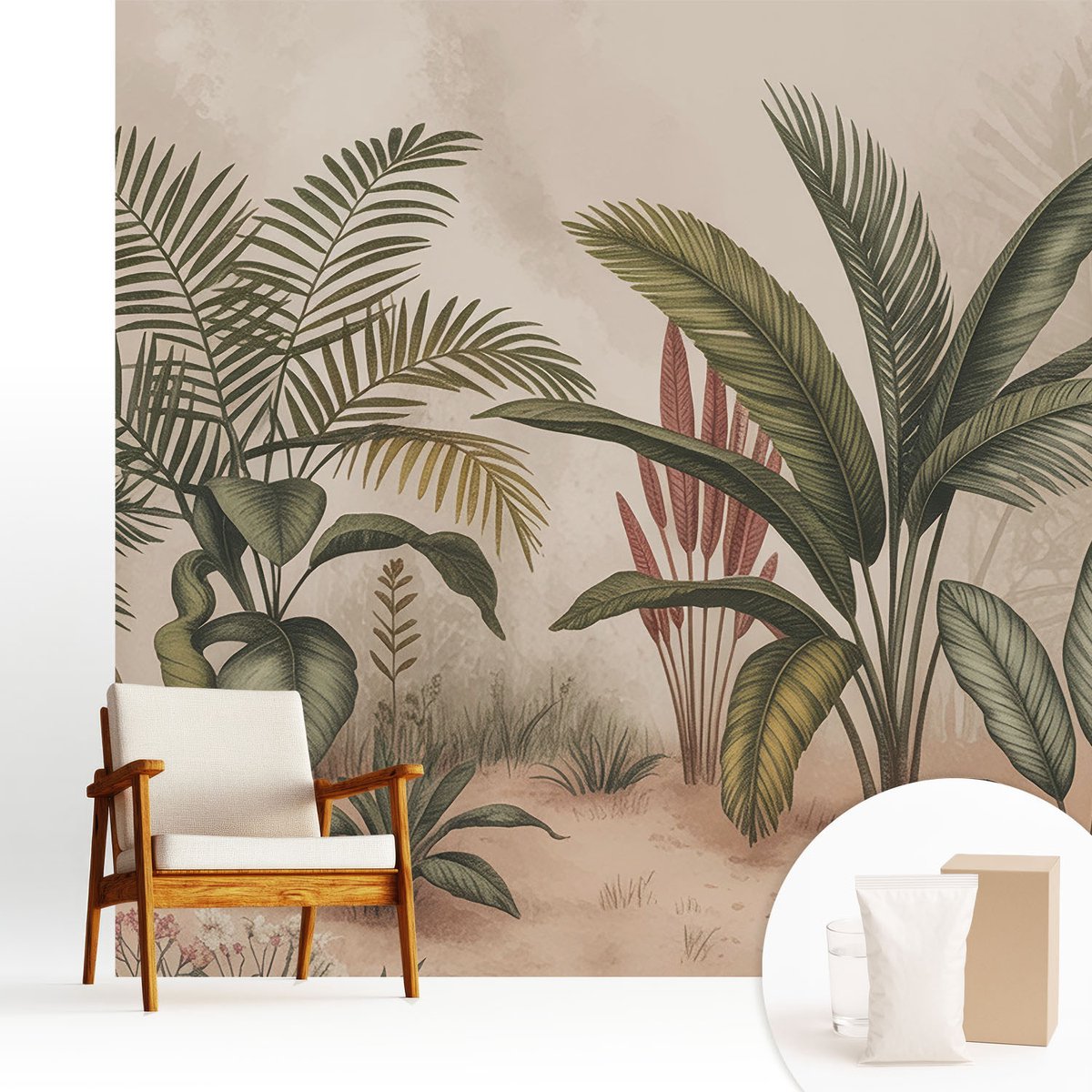 Wallfluent Fotobehang - Groente Vliesbehang - 250x250 cm - Plantmotief Fotobehang Vlies - Hal behang Bloemen En Planten - Muurschildering - Woonkamer behang