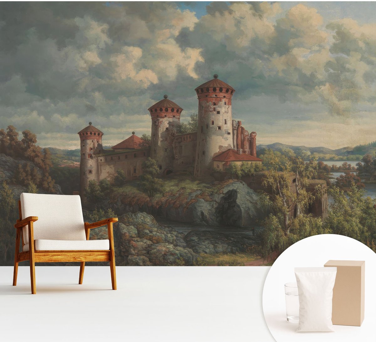 Wallfluent Fotobehang - Groente Vliesbehang - 312x219 cm - Romantisch Landschap Muurschildering - Gang behang Landschappen - Fotobehang Vlies - Slaapkamer behang