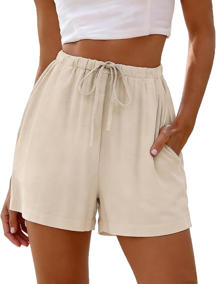 Lichte linnen bermuda shorts met zakken