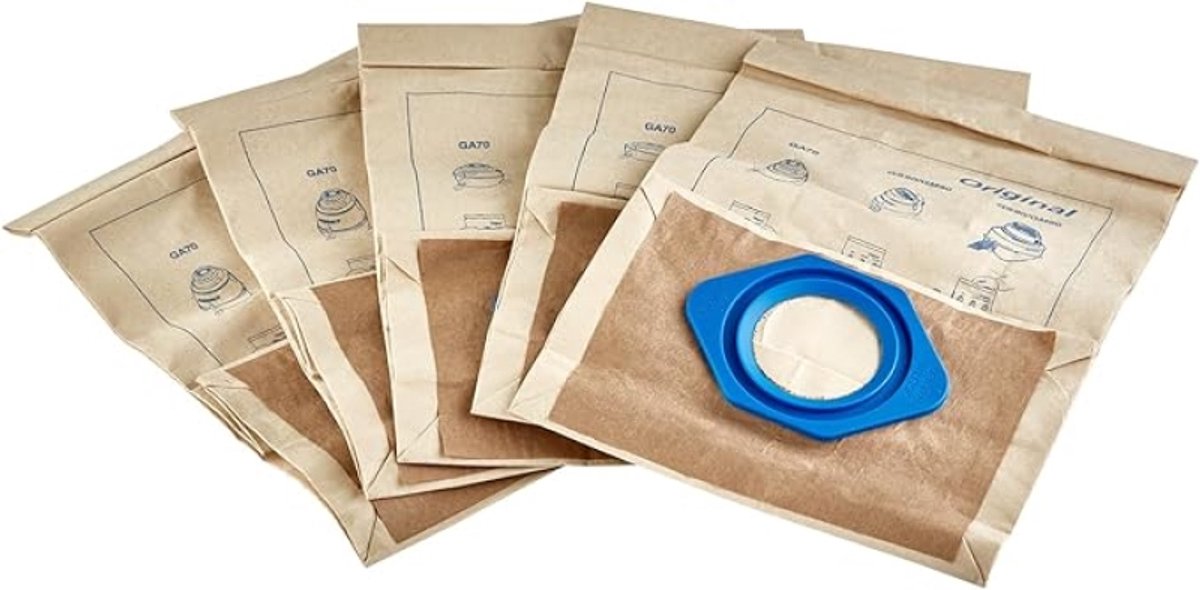 Nilfisk 5 Stofzuigerzakken 6,5L - Geschikt voor GM80C, GM80, GM90, GS80, GS90 en NI80 - Origineel Reserveonderdeel 82095000