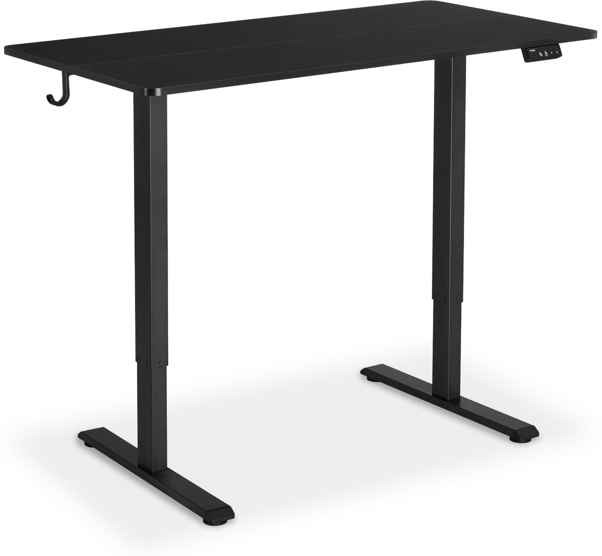 tectake® Elektrisch In Hoogte Verstelbaar Bureau - Zit-Sta Bureau met 2 Geheugenstanden - Elektrisch Verstelbaar Bureau met Tafelblad - Thuiswerkbureau en Kantoorbureau - zwart