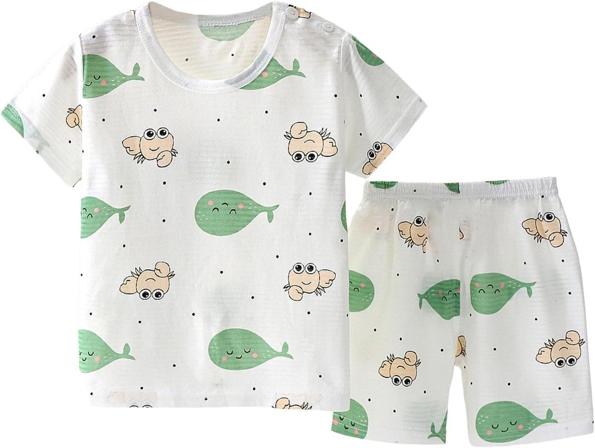 2-delige set voor jongens, schoolkleding, katoen, T-shirt, shorts, set kinderen, zomer, comfort, modieus, tijdloos design, eenvoudig te combineren voor kindergarderobe A42