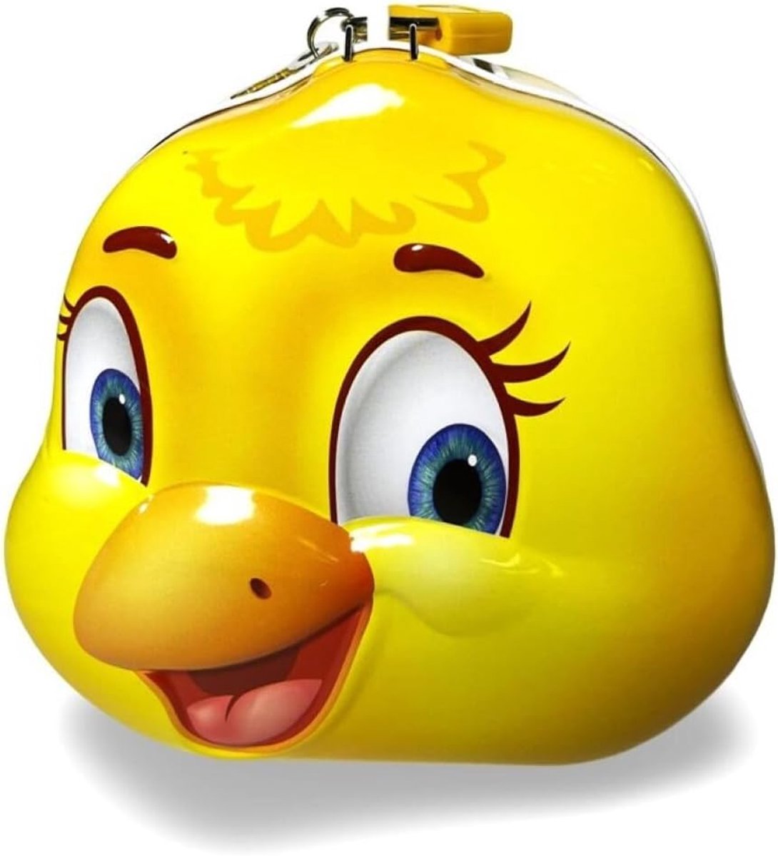 Spaarpot van metaal in diervorm, slot en sleutels, grote maat voor jongens en meisjes (gele eend, krab, dinosaurus, baby-eenhoorn, pinguïn) (gele kit)