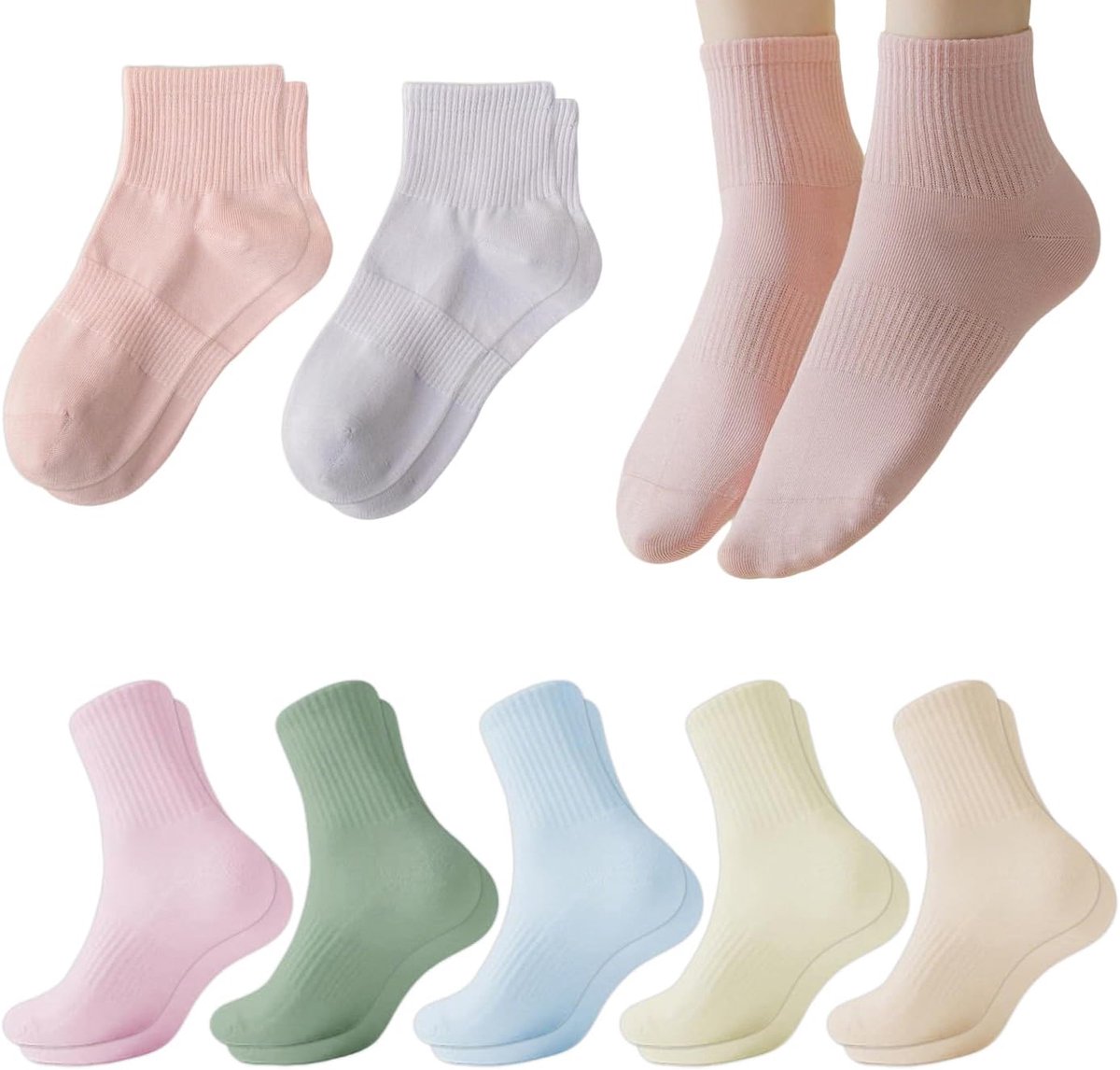 Sokken, Dunne Ademende Sokken, Zacht En Comfortabel, Unisex, Geschikt Voor Zomerreizen.