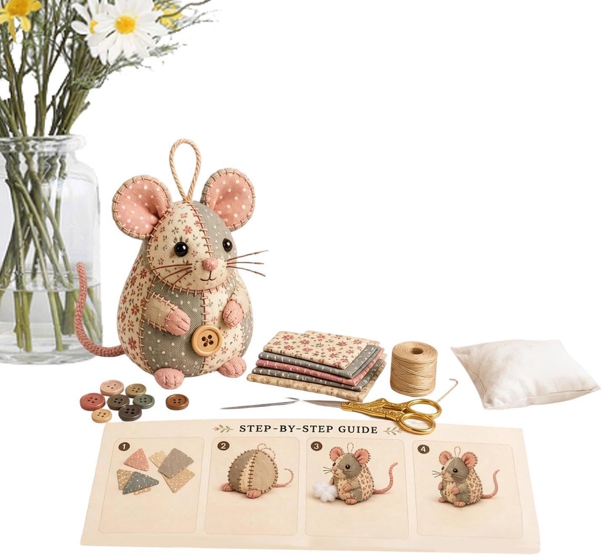 Borduur Knutselpakket Schattig Handgemaakt Muizenornament