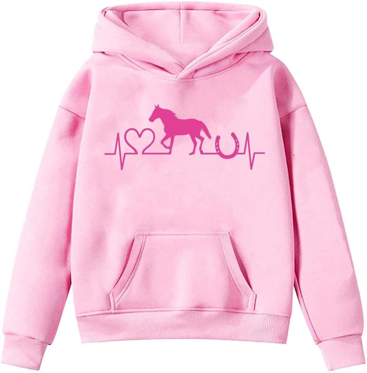 Sweatshirt met capuchon voor meisjes, lange mouwen, katoen, sweatshirt, casual, mode, sport, bedrukt, winter, herfst, sportkleding, A21