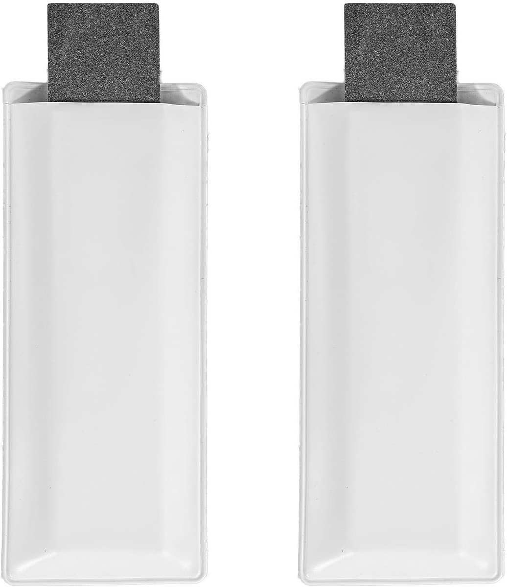 2 Stuks Schaatsenslijpstenen, 10x2,5x0,6cm Fijne Korrel Hockey Schaatsen Handslijpsteen met PU-Hoes Professioneel Onderhoudsgereedschap voor Het Slijpen van Messen