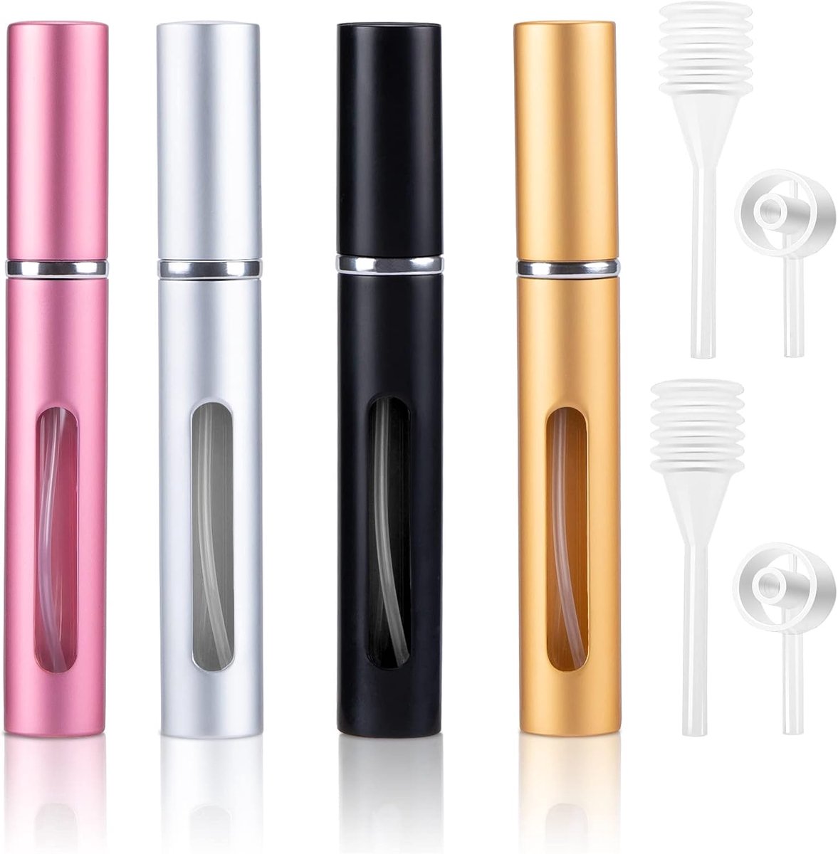 4 stuks lege parfumverstuiver, reizen, navulbare zakverstuiver, mini-parfumverstuiver voor dames en heren (5 ml)