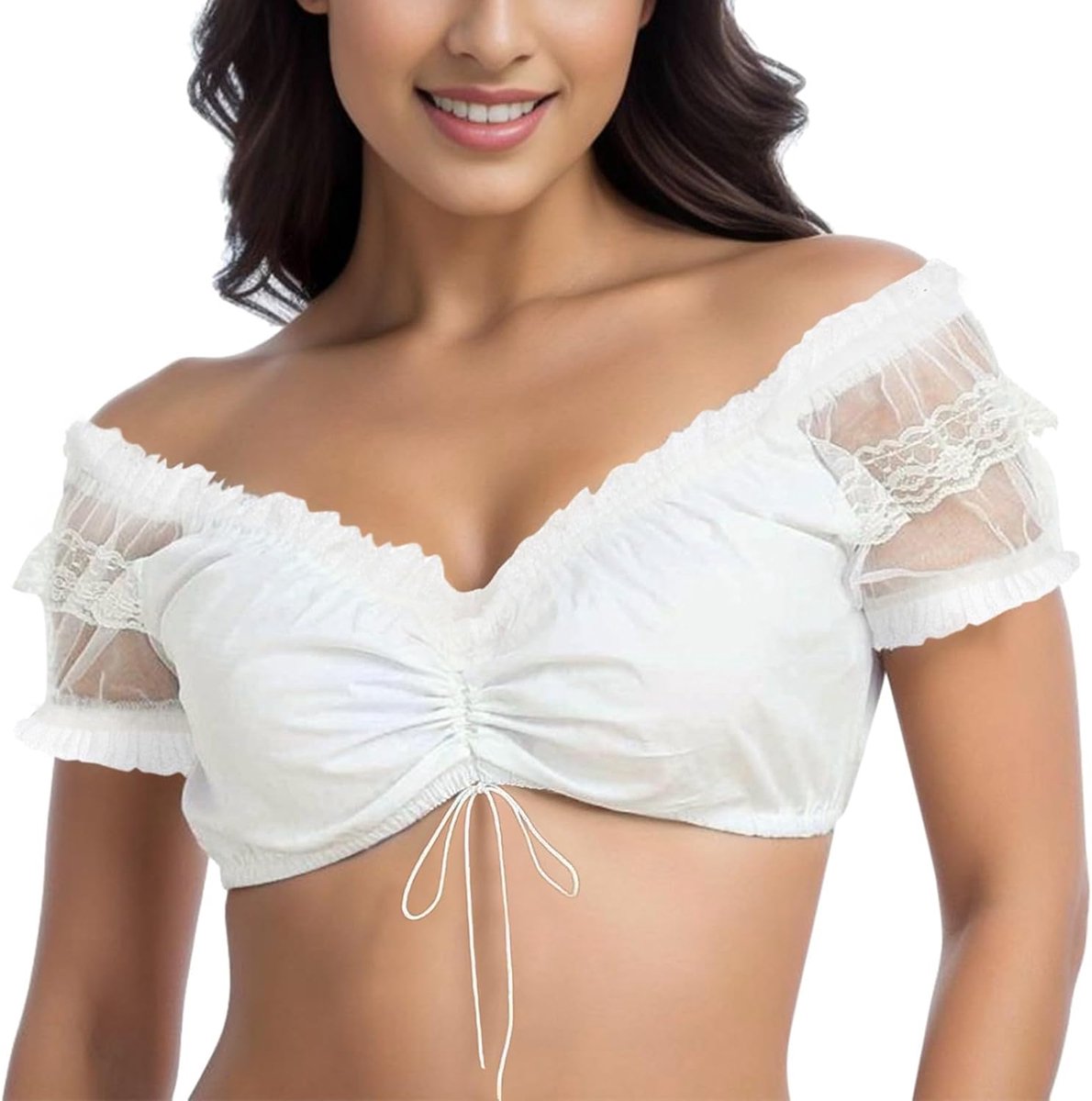 Dames 1 stuk beugel lingerie kant vest dames elegant dirndl blouse zwart dirndl blouse kant blouse voor Oktoberfest lingerie