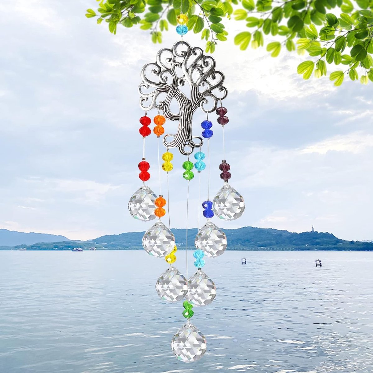 Zonnevanger kristal, kristallen hanger, kristallen om op te hangen, zonnevanger, hangdeco, glazen kristallen om op te hangen, zonnevanger, voor raamdecoratie, tuindecoratie