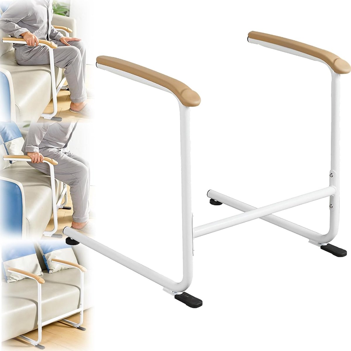 Stahulp voor bank, trap, veiligheid, senioren, handgreep, ondersteuning, veiligheid, mobiliteit, hulpgreep, 53 cm x 65 cm, draagvermogen 150 kg
