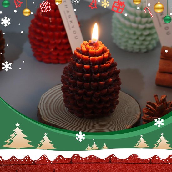 Siliconen 3D dennenappels - siliconen vorm herfst, doe-het-zelf kaarsen gietset, Halloween & Kerstmis kaarsvormen, siliconen mallen gietvormen kaarsen — afbeelding 3