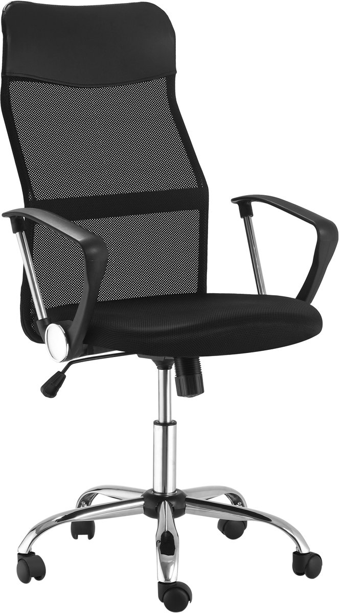 HOMCOM bureaustoel - meshstof - 63x65x119cm - zwart