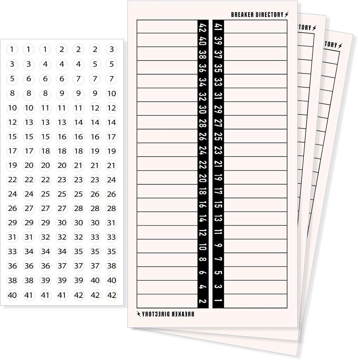 4 Vellen Breaker Panel Labels Elektrische Panel Labels Stickers Waterdichte Stroomonderbreker Labels Elektrische Sticker Nummer Directory voor Huis of Commercieel Gebruik