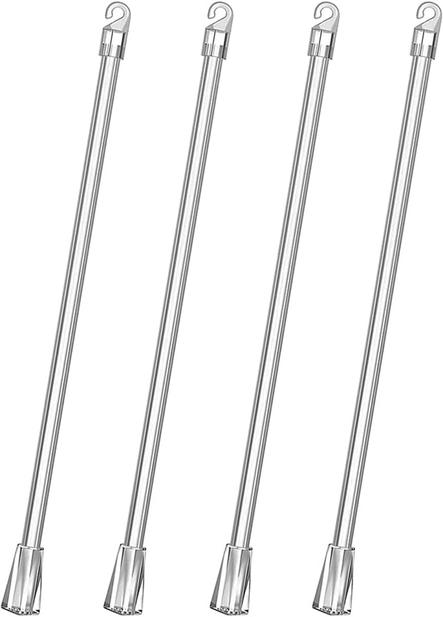 Onderdelen voor jaloezieën - 4 stuks 30 cm verticale jaloezieën vervangende onderdelen met opener, staaf, haak, grip en bedieningsstok, draadloos voor houten ramen