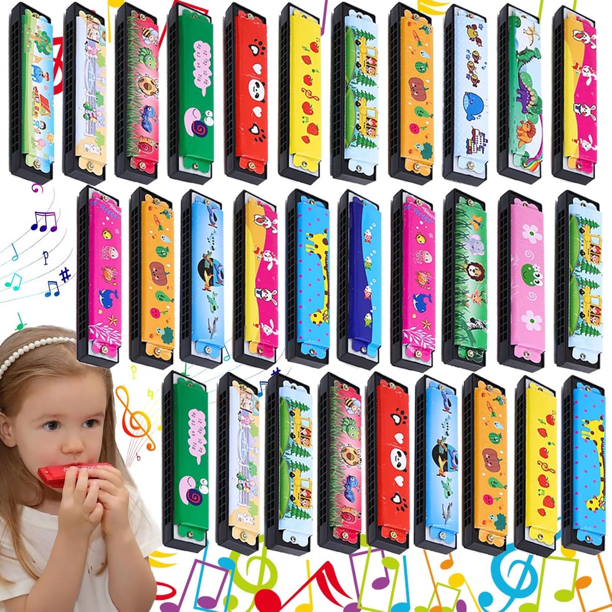 30-delig, mondharmonica voor kinderen, verjaardagsfeesten, feestzakvulling, assortiment speelgoed piñata meisjes en jongens
