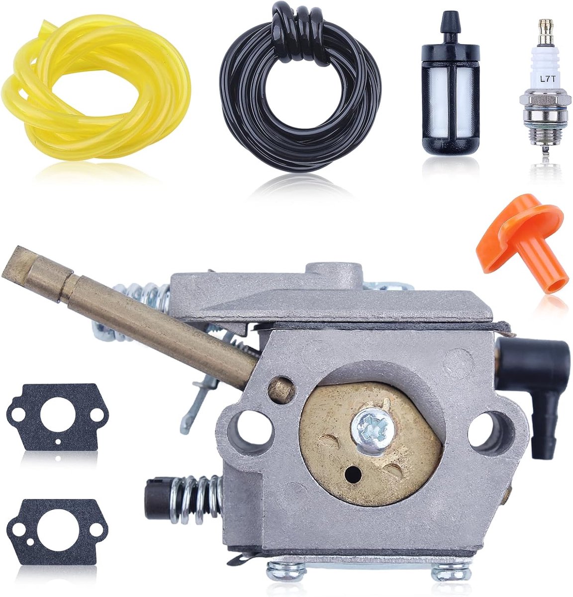 Carburateurset met pakking voor Stihl FS50 FS48 FS52 FS56 FS62 FS66 FS86 FS88 vervangt Walbro WT-45-1 WT-45 WT-45A WT-112-1 met bougie, brandstofleiding, enz