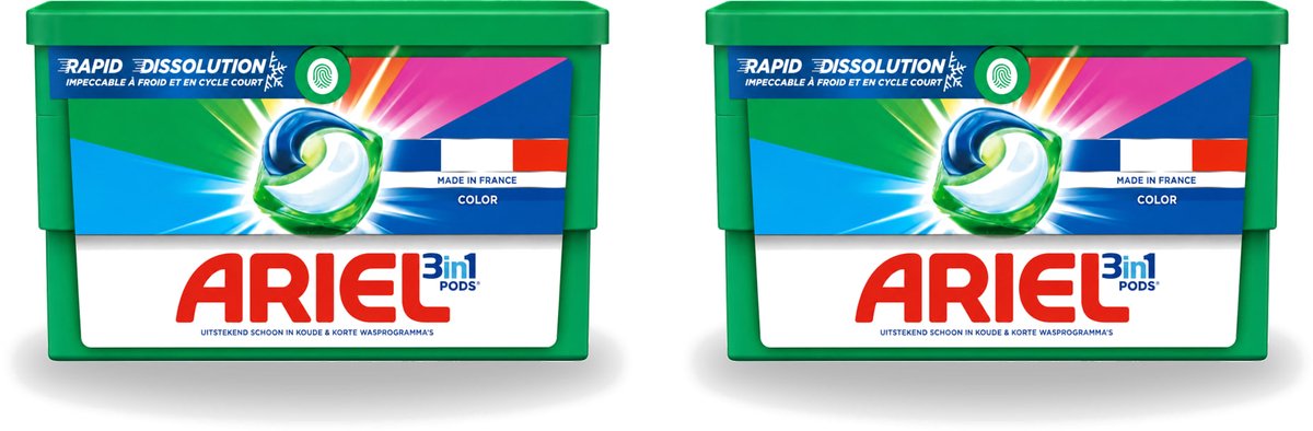 2 x Ariel Color - Wasmiddelcapsules - 3in1 Pods - Gekleurde Was - 19 Wasbeurten - Voordeelverpakking - 2 stuks