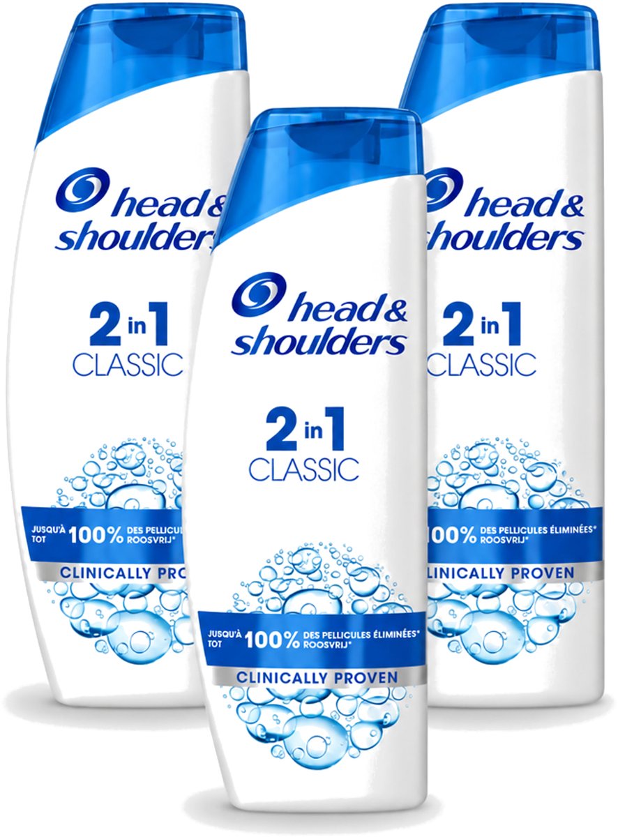 3 x Head & Shoulders - 2in1 Anti-Roos Shampoo & Conditioner - Classic - 270 ml - Voordeelverpakking - 3 stuks