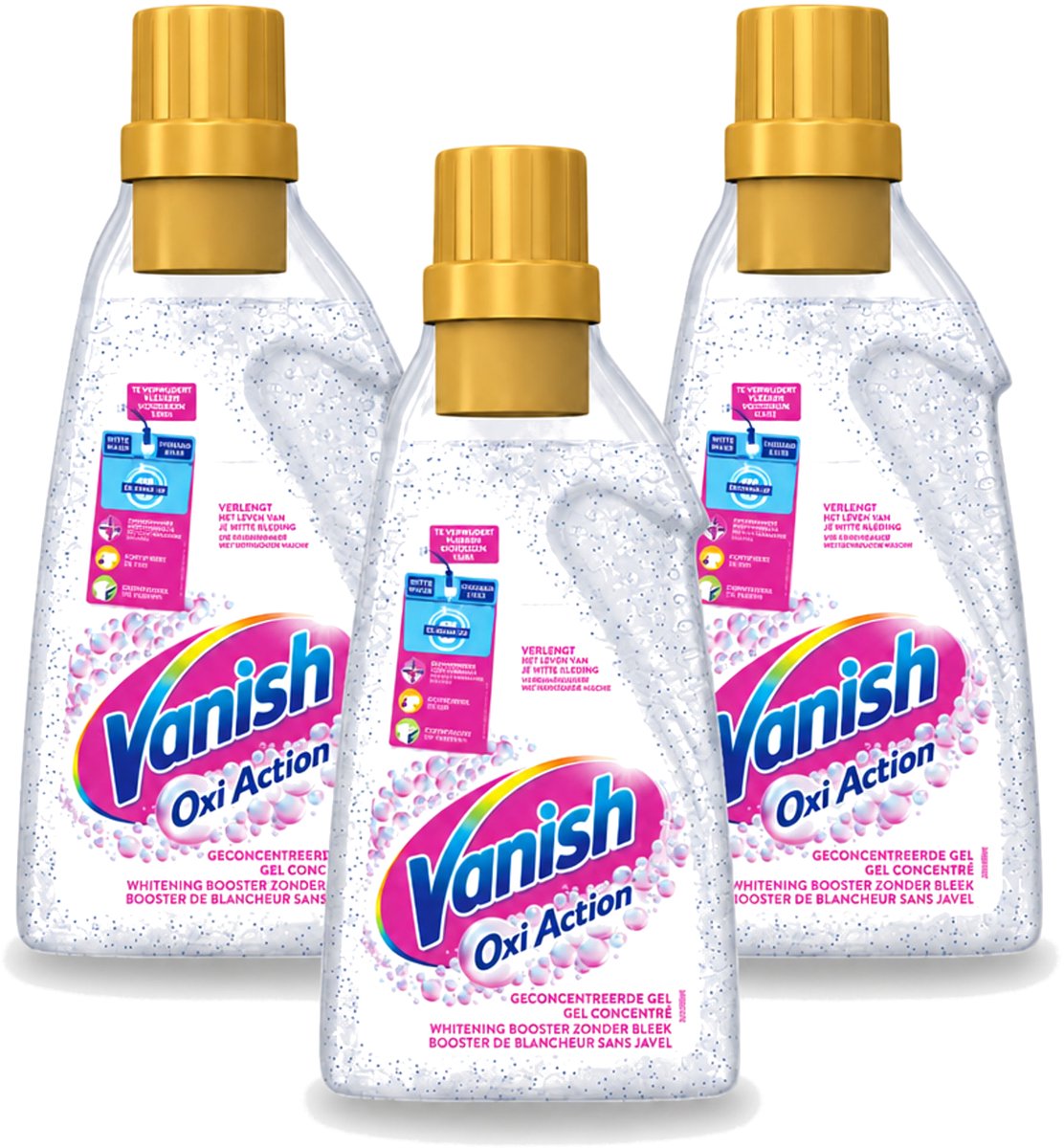 3 x Vanish Oxi Action - Vlekkenverwijderaar Gel - Witte Was - 1.5 L - Voordeelverpakking - 3 stuks