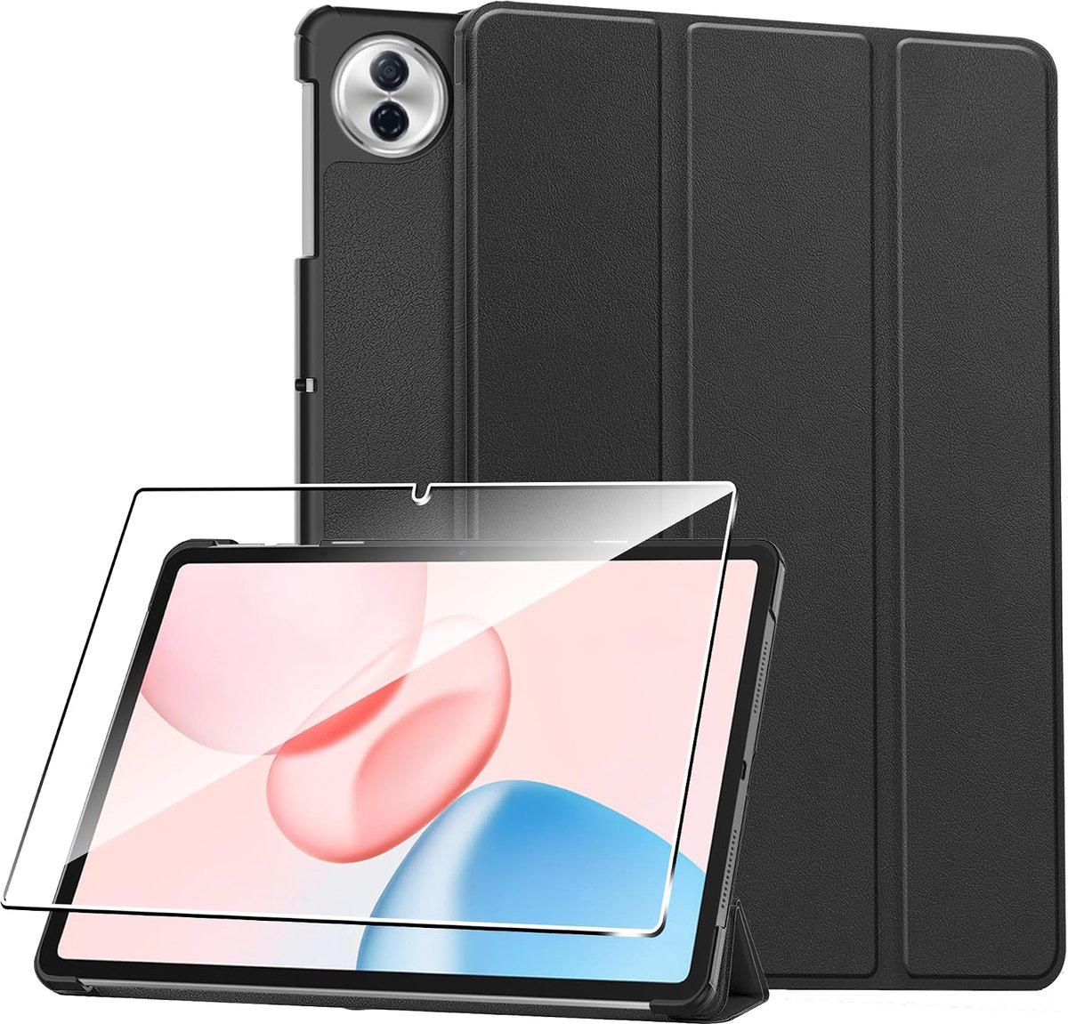 Beschermcase Honor Pad 10 12.1 Inch - Zwarte Silicone - Schokbestendig - Inclusief Tempered Glass - ShopVlot