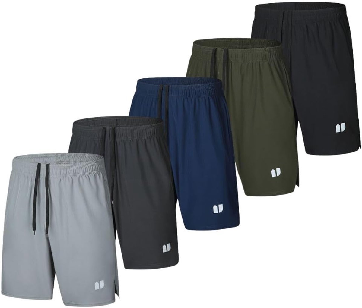 Hardloopshorts voor mannen 5-pack - Sneldrogend - Met zakken - Ideaal voor sporters - ShopVlot