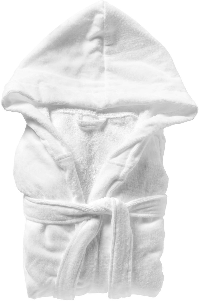 Textino - CAMILLE - badjas 120 cm - katoen badstof - maat M/L - Bright White - wit