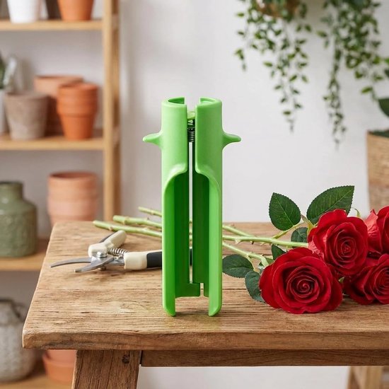 Rozen, rozendoornstripper gereedschap, rozenkoorn stripper, bladverwijderaar, bloemenreiniger voor bloemenwinkels, tuinieren, bloemen, verwijdering van bladeren (is groen) — afbeelding 3