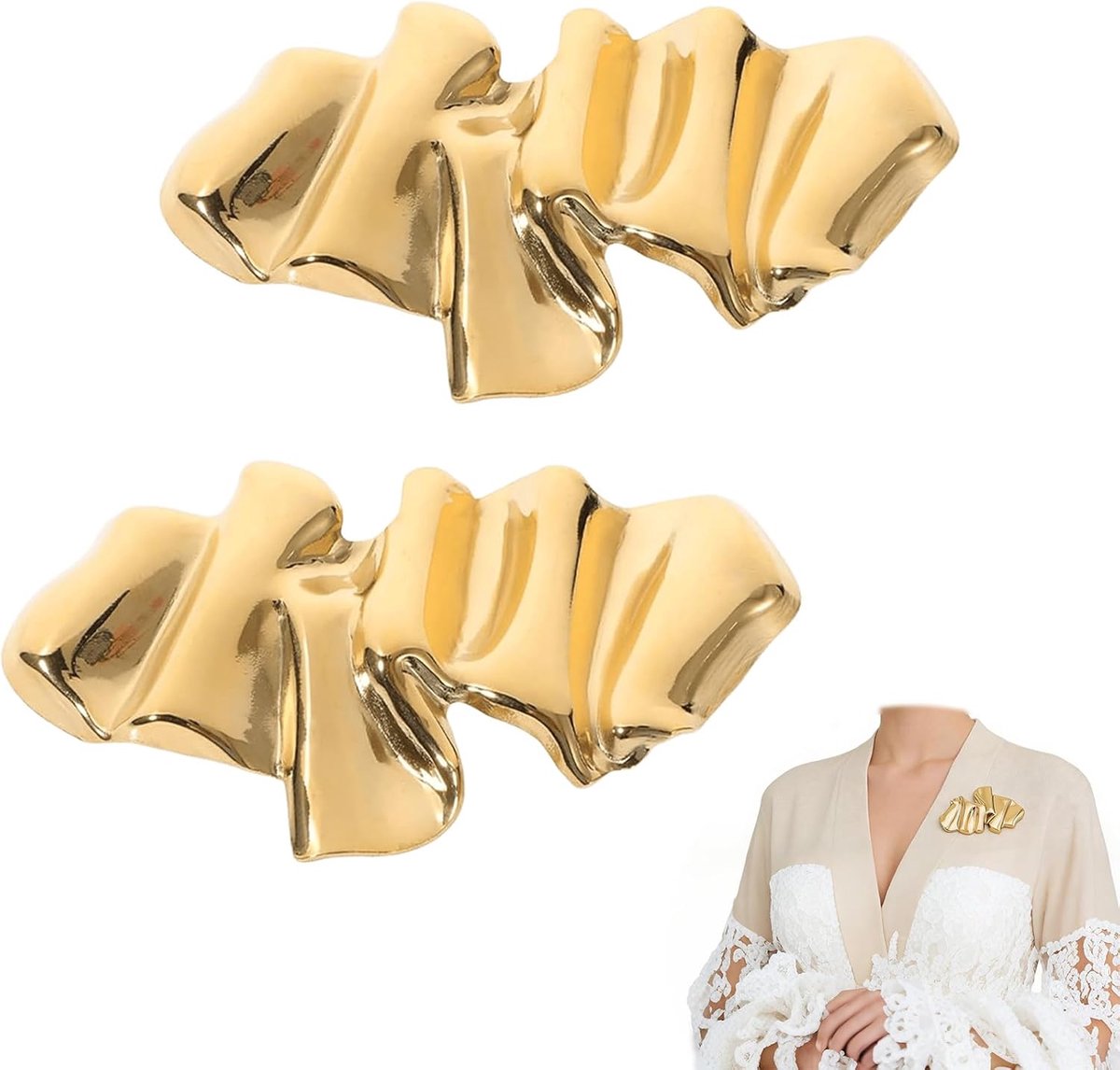 Broches in onregelmatige vorm, metalen spelden voor kleding, prachtige onregelmatige broche als decoraties voor vrouwen, stijlvolle Gouden Broche voor mode en bruiloften