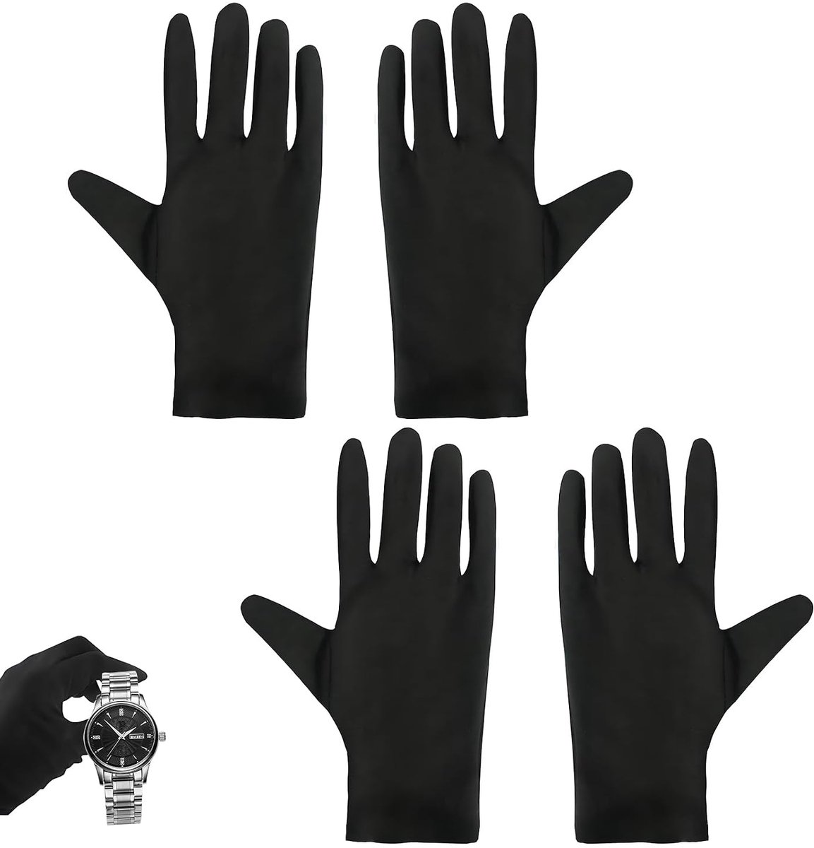 2 paar 100% katoenen handschoenen, herbruikbare vochtinbrengende textielhandschoenen en comfortabele antistatische kostuumaanvulling ter bescherming als je een droge huid hebt