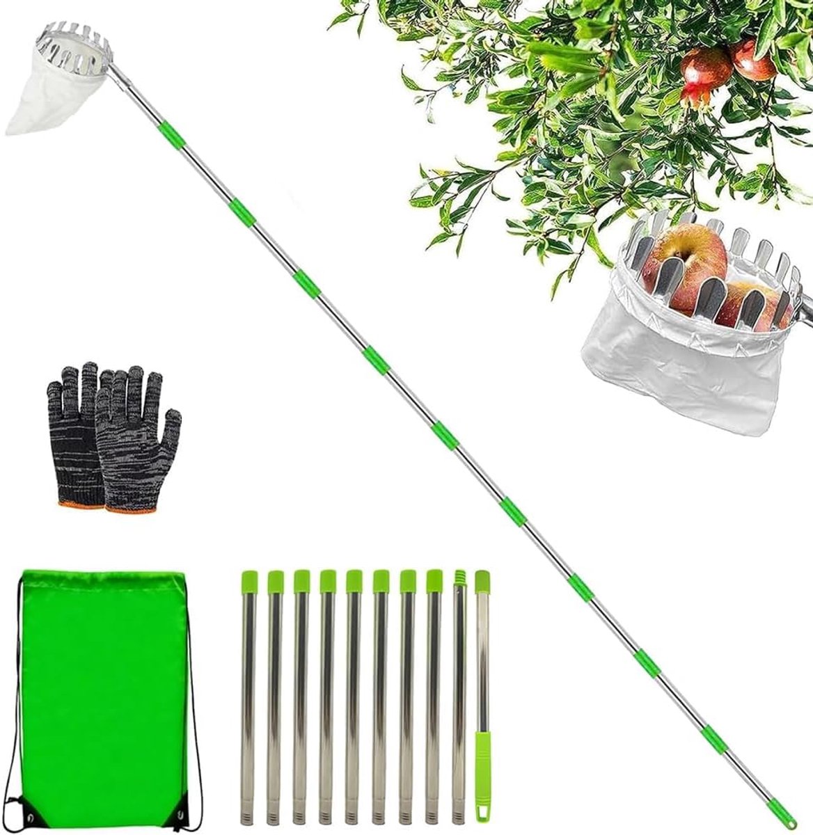 420 Cm Roestvrijstalen Fruitverzamelaar,Fruitplukken Met Baars