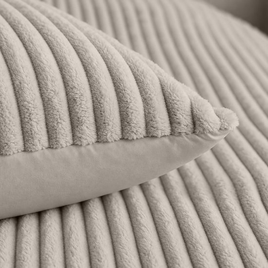 Dekbedovertrek Teddy Rib Softline - Zand - Dekbedovertrek 240x200cm - 100% Teddy Rib - Lits Jumeaux dekbedovertrekken - 240x200cm - Teddy Dekbedovertrek - Fluffy Dekbedovertrek - Effen Dekbedovertrek — afbeelding 2