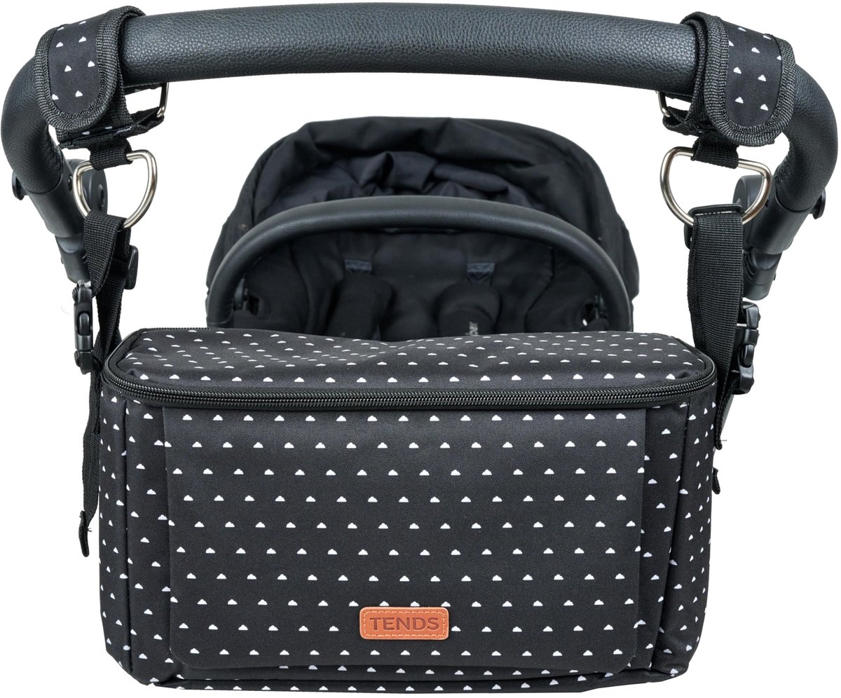 Kinderwagentas 33x18 cm - Zwart - Ruim en multifunctioneel - Ideaal als ziekenhuistas - ShopVlot