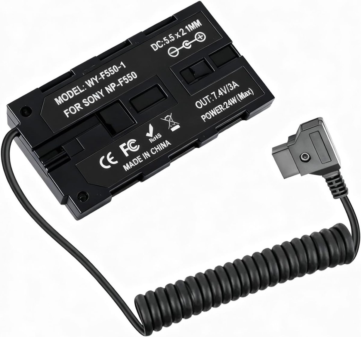 D-Tap naar NP-F550 Dummy batterij - Dubbelzijdige DC koppeling - Compatibel met NP-F550/NP-F750/NP-F970 - ShopVlot