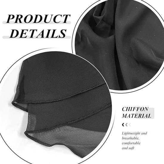Deze tweedelige set bestaat uit korte, comfortabele, ademende en stijlvolle dunne chiffon sjaaltjes. Ze zijn creatief, casual, eenvoudig en veelzijdig, en kunnen als kledingaccessoire worden gebruikt. — afbeelding 2