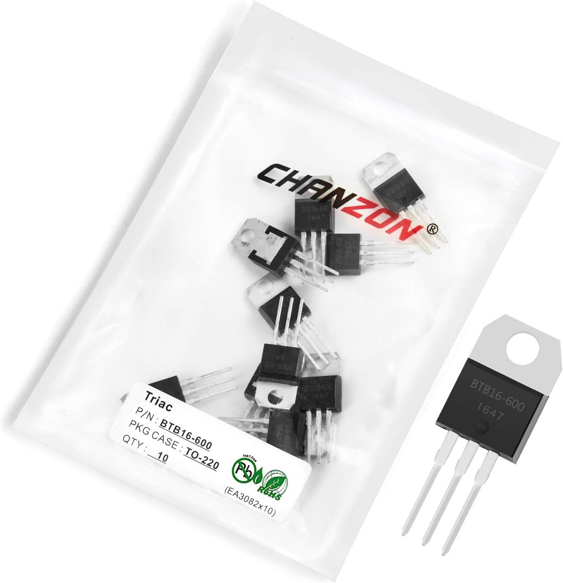 Chanzon 10pcs BTB16-600 TO-220 Triac 16A Transistor - ShopVlot