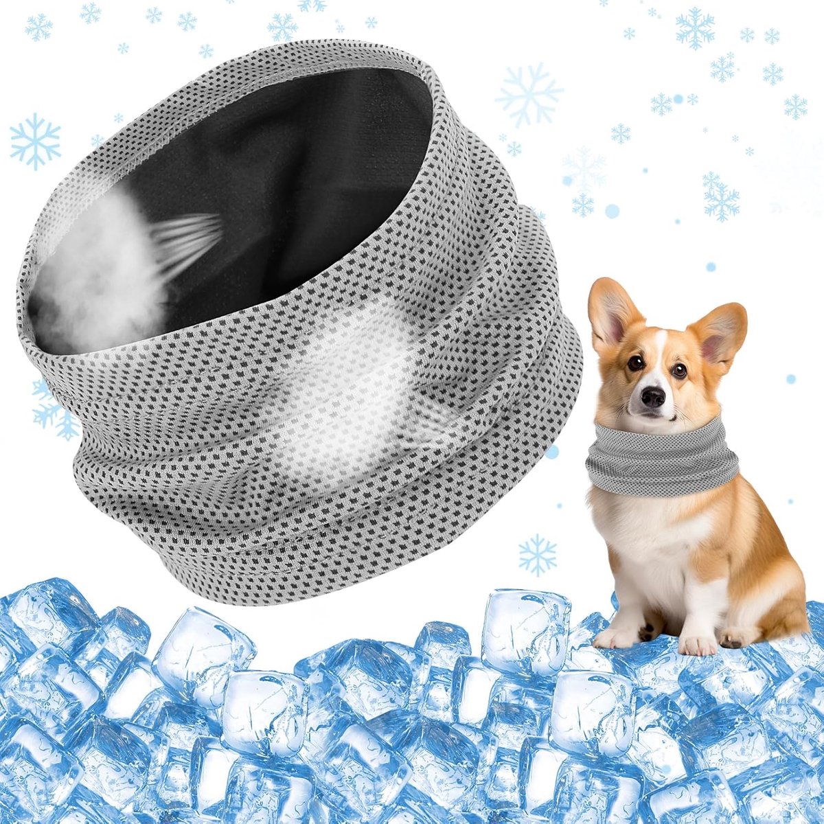 SnelShoppen - Cooling Dog Collar voor Honden, Verkoelende Hondenhalsband, 35 x 11 cm, Ideaal voor Zomer, Snelle Koeling, Geschikt voor Oudere Honden