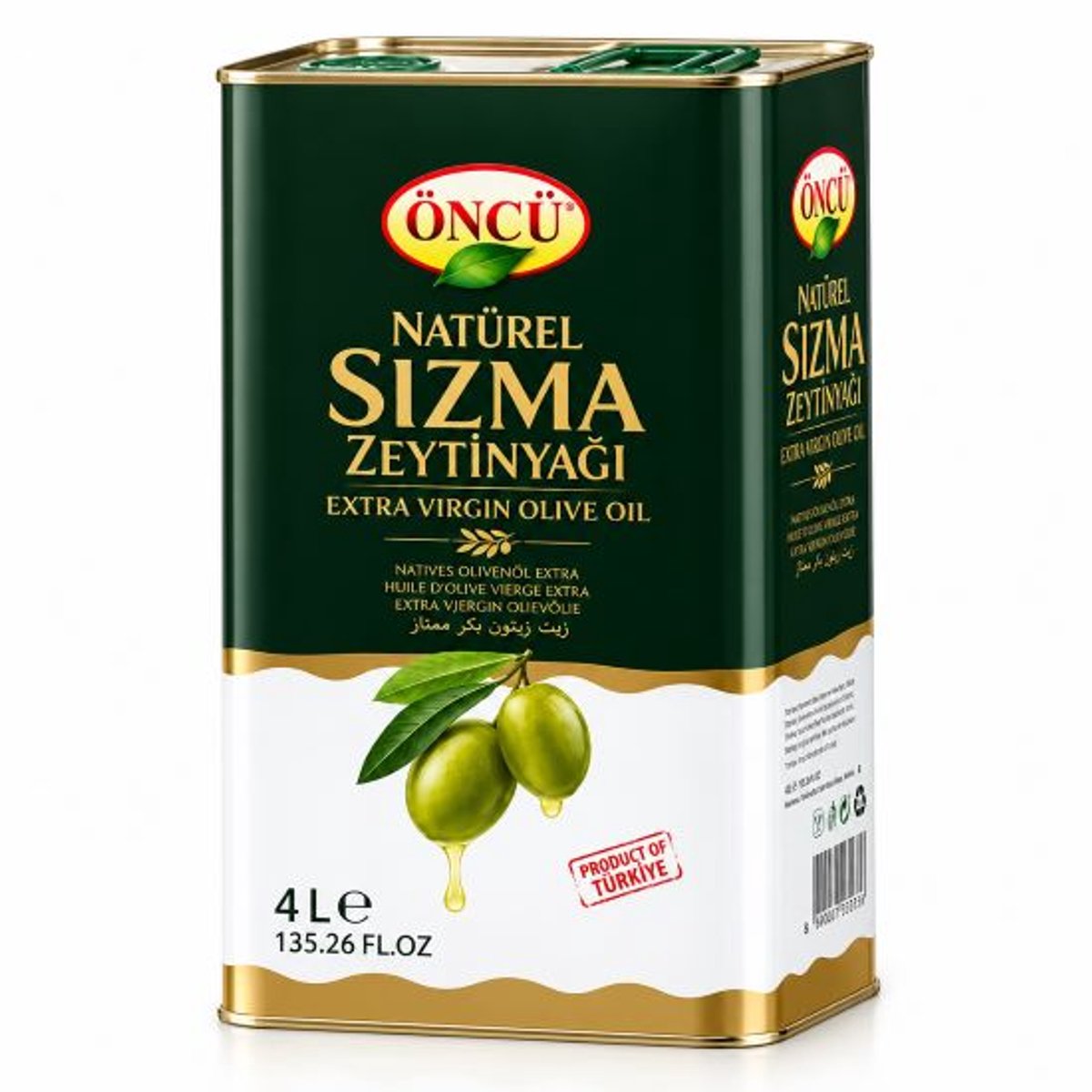 Oncu Extra Vierge Olijfolie - 4L Blik - Turkse Olijfolie