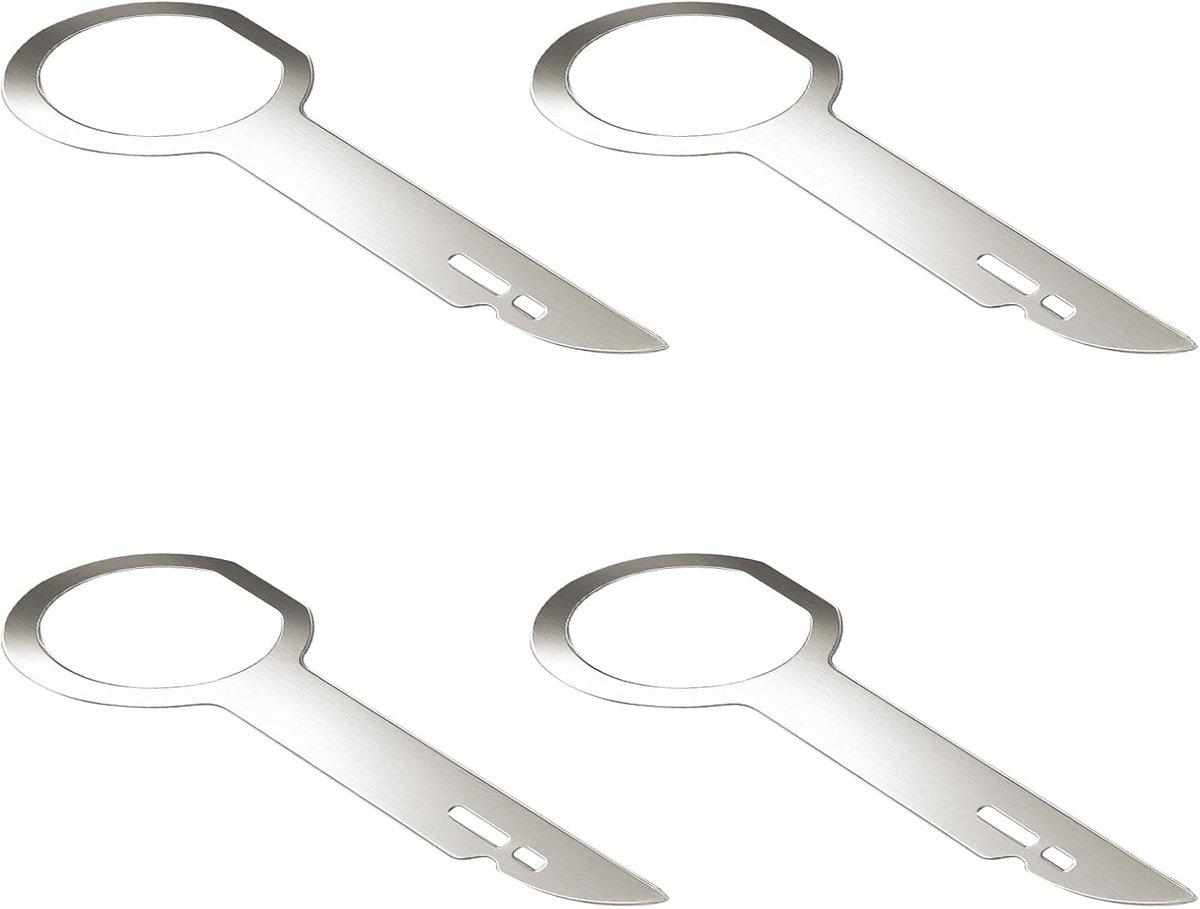 Radio verwijdertools set van 4 - Rvs sleutels met grip - Universele extractietools - Geschikt voor diverse merken - ShopVlot