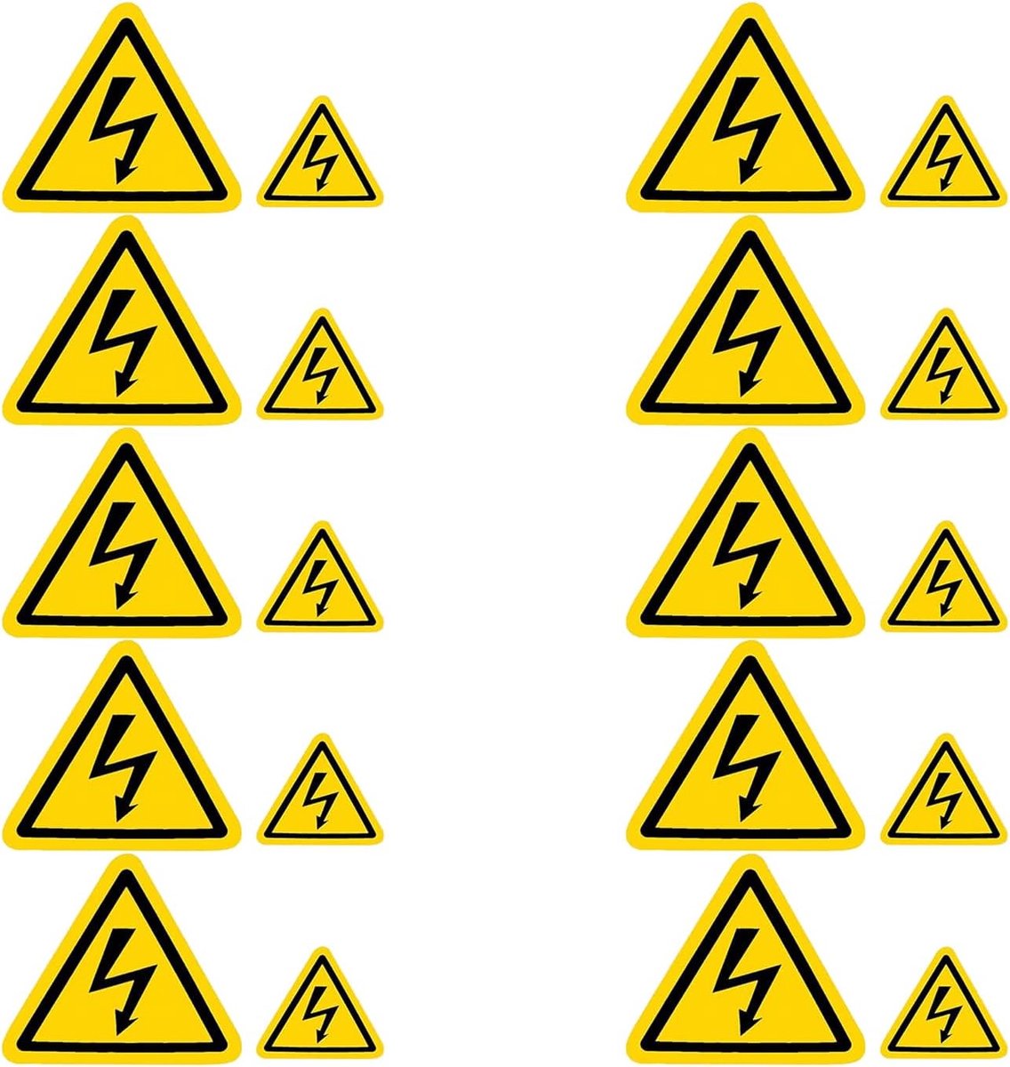 Waarschuwingsstickers Hoogspanning - Geel/Zwart - Weerbestendig - Directe zichtbaarheid - ShopVlot